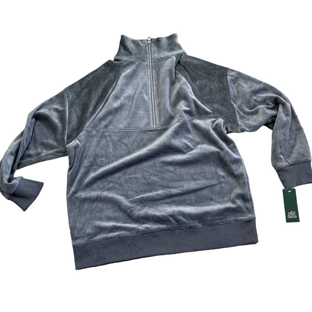Wild Fable Women's Gray Velour Long Sleeve Tunic Sweatshirt - Size Large - NWT